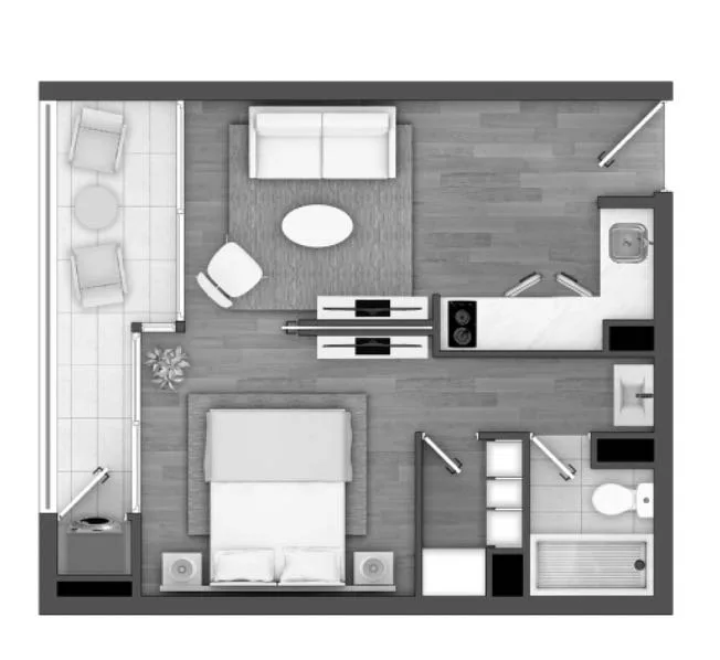 Arriendo de Departamento en Ñuñoa, 1d1b depto nuevo en ñuñoa  (113981)