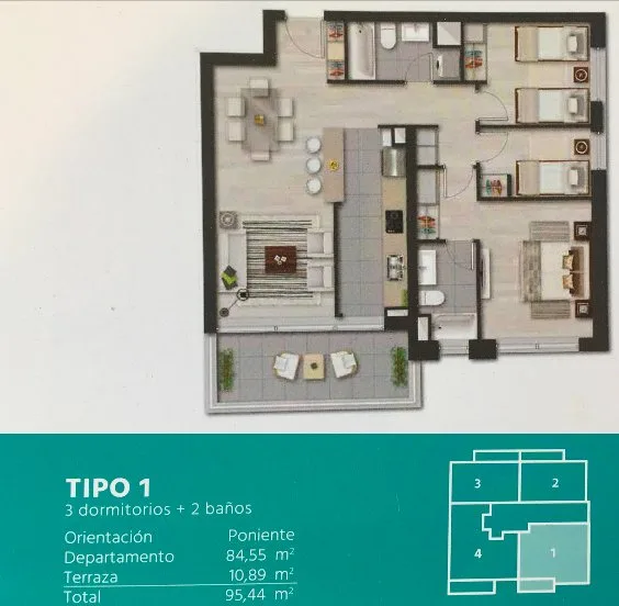 Arriendo de Departamento en Viña del Mar, 3 Poniente
