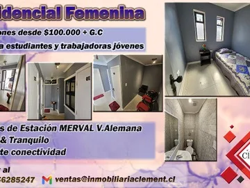 Arriendo de Hotel en Villa Alemana, Residencial Femenina Almte. Latorre 458