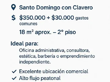 Arriendo de Oficina en Puente Alto, Santo Domingo  esquina Clavero