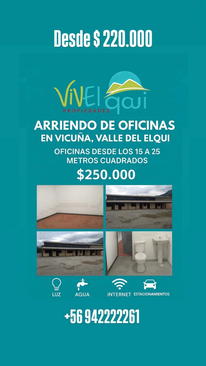 Arriendo de Oficina en Vicuña, Ruta 41