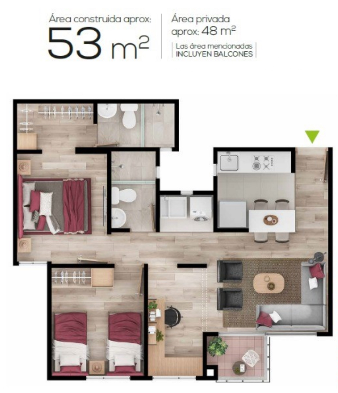 Cajica, Viantt - Granjitas, 54 M2, ascensor