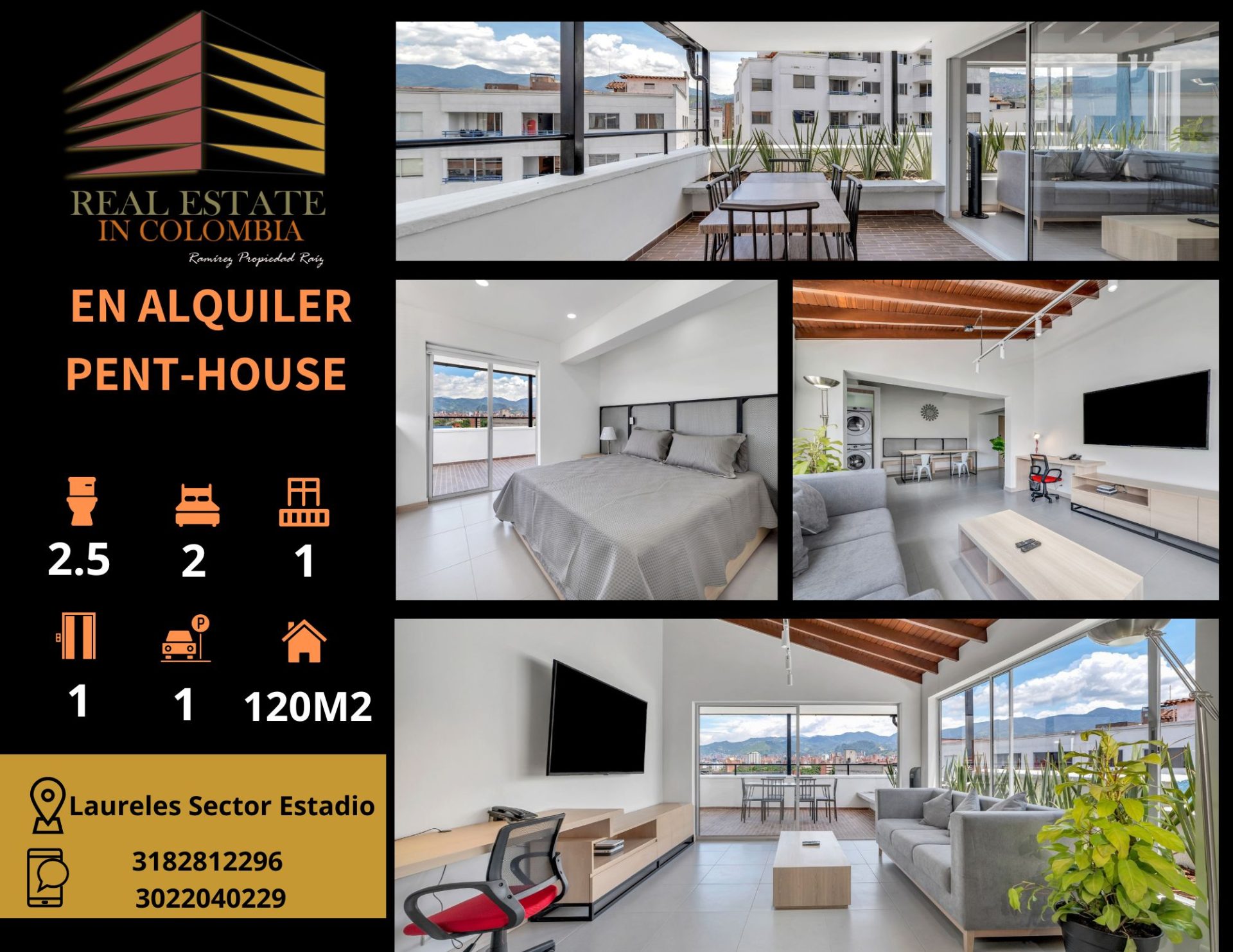 PENTHOUSE EN ARRIENDO SECTOR LAURELES ESTADIO