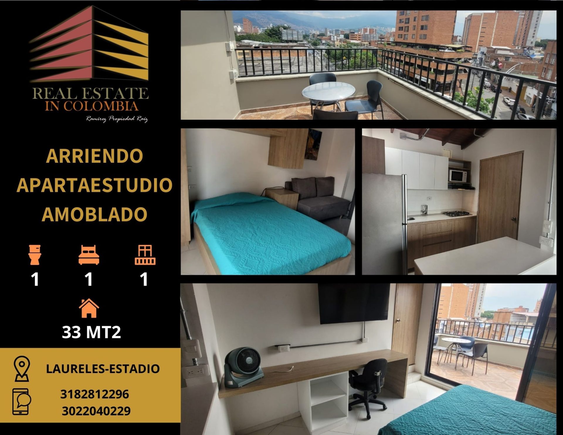 APARTAESTUDIO AMOBLADO EN ARRIENDO- CERCA DE LA 70