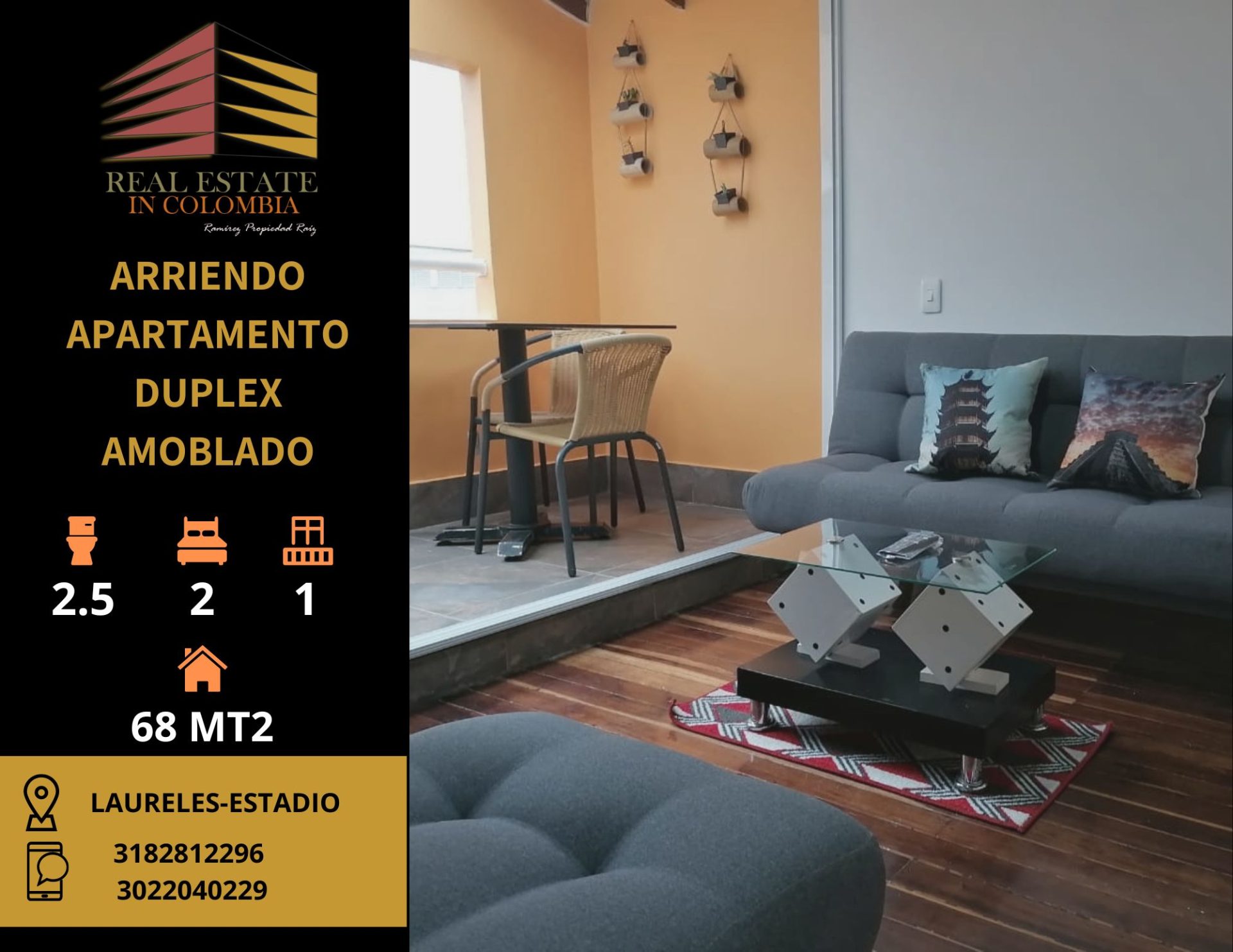APARTAMENTO DUPLEX AMOBLADO EN ARRIENDO-CERCA DE LA 70